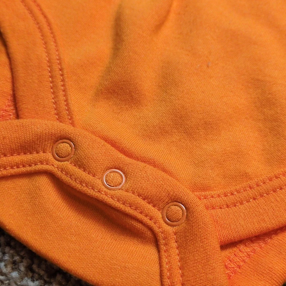 Newborn Onesie Dude Your Girlfriend Keeps Checking Me Out Orange Snap Size NB